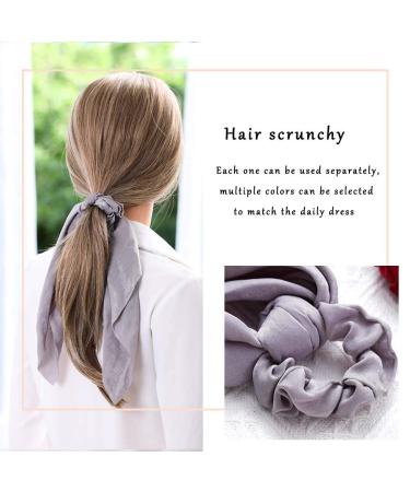 Kakaco Black Satin Silk Hair Scrunchies - Pack of 4 | Elastic Hair Ties Bands for Women and Girls | Red Ponytail Holder - Style A - Buy Online on GoSupps.com