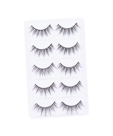 minkissy 5 Pairs False Eyelashes Eyelash Reusable Eyelashes Glue False Lashes Banana Hair Claw Clips Pink Handmade Eyelashes Fluffy Volume Lashes Fake Lashes Tool Artificial Fiber 3d Dense