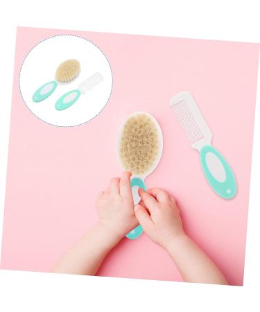 TOYANDONA 2pcs Baby Hair Brush and Comb Set - Wooden Hair Brush for Infants, Toddlers, and Children - Soft Bristles - Green Medium - Buy Online on GoSupps.com