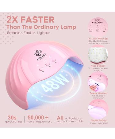 Modelones Gel Nail Polish Kit with 48W UV Light Dryer - 12 Nude Pink Neutral Colors, Glossy & Matte Top/Base Coat, Manicure Tools, Nail Art Decorations - DIY Salon Gift - Buy Online on GoSupps.com