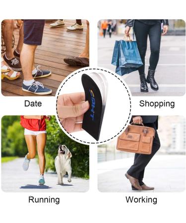 SQHT Adjustable Orthopedic Heel Lift - Height Increase Insoles for Leg Length Discrepancies and Achilles Tendonitis - Heel Cushion Lifts for Heel Pain | Black, Small-Women's 4.5-9.5/Men's 6-8.5 - Buy Online on GoSupps.com