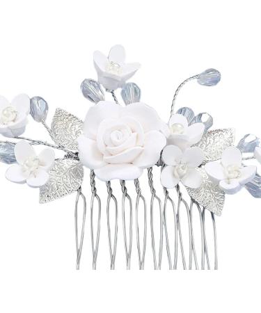 New 2025 Hair Combs Wedding Headpiece Bridal Pearl Hairpins Side Clips Fairy Floral Hair Jewelry Accessories Jewelry Fashion Accessories Creative Gift - Buy Online on GoSupps.com