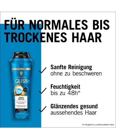  Gliss Kur Gliss Aqua Revive Shampoo (250ml) Hyaluronic Acid & Seaweed Shampoo Aqua Revive Moisturizing Shampoo & Conditioner (200ml) Conditioner with Hyaluronic Complex - Buy Online on GoSupps.com