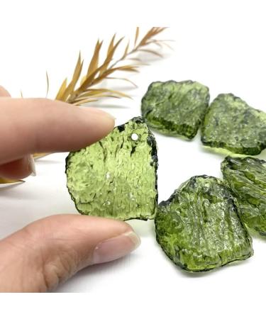 Natural Moldavite Piece with Holes Carved Handmade Home OrnamentsDecoration Stones Can be Used for JZIGTDEM - Buy Online on GoSupps.com