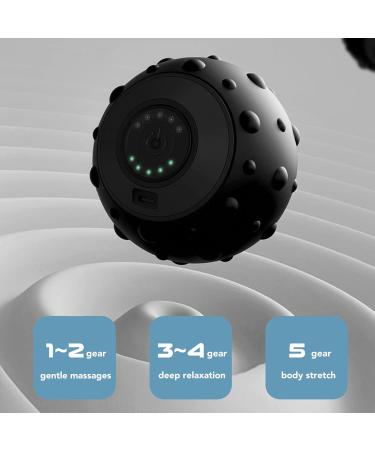 Vibrating Massage Ball - 5-Speed Deep Tissue Massager for Muscle Relief & Circulatory Stimulation (Black) - Buy Online on GoSupps.com