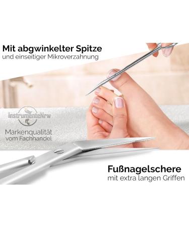 Extra Long Toenail Scissors for Seniors - Angled Pointed Nail Cutter & Foot Care Set (16 cm) | Ideal for Pedicures & Easy Nail Care - Buy Online on GoSupps.com