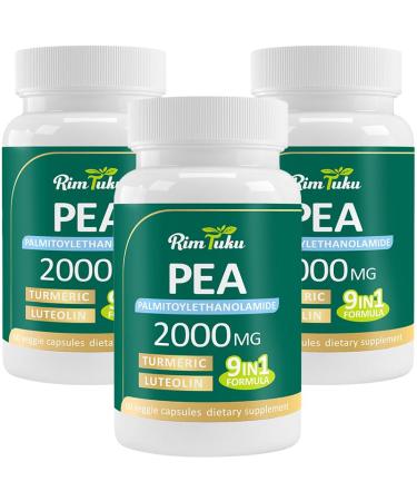 Liposomal Palmitoylethanolamide 2000MG + Luteolin 200MG + Turmeric 200MG & Fisetin 100MG Micronized Pea 99% Highly Purified Enhanced Absorption Pea Supplement 180 Capsules