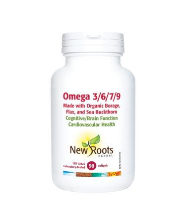 New Roots Herbal - Omega 3/6/7/9-180 softgels - Essential Fatty Acids - Made with Organic Borage Flax and Sea Buckthorn