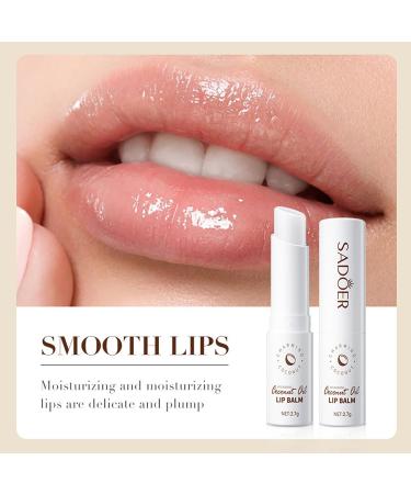 Coconut Oil Lip Balm - 100% Natural Moisturizes & Brightens Lips Fades Lip Lines | 2.7g - Buy Online on GoSupps.com