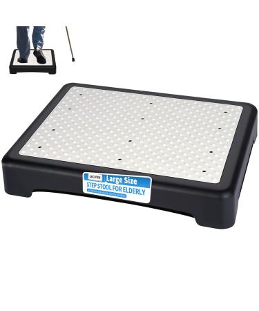 Large Size Step Stool for Elderly Adults Sturdy Portable Half Stepping Portable Stool Anti Slip Mobility Daily Aids Indoor/Outdoor Wide Safety Platform for Kitchen Bed Toilet Bathroom Cars