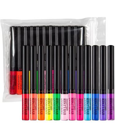 12 Colors Liquid Eyeliner Set - Waterproof Highly Pigmented Long-Lasting Makeup | Bright Matte Eyeliner Pencils for Stunning Looks - Buy Online on GoSupps.com