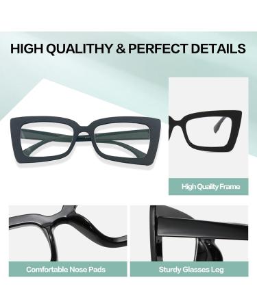 Shop KaeoISFU Stylish Anti-Blue Light Reading Glasses for Men & Women - Fashion Frame 2.0 Dioptrie Black - Reduce Eye Fatigue - Buy Online on GoSupps.com