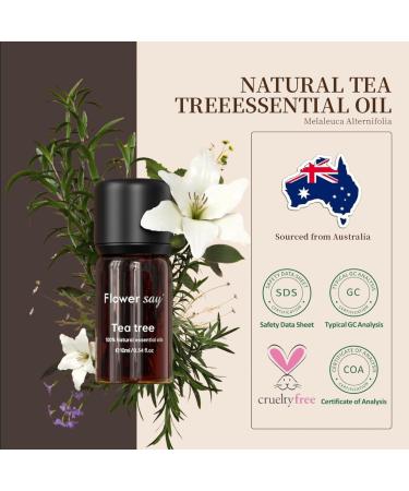 Flower Say USDA Organic Tea Tree Oil for Skin Natural Australian Tea Tree Essential Oil for Toenail Undiluted 100% Pure Tree Tea Oil for Scalp Diffuser & Aromatherapy 10ml (0.34 Fl Oz) Tea Tree 0.34 Fl Oz (Pack of 1) - Buy Online on GoSupps.com
