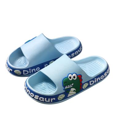 Seaur Kinder Bavarian flaps slide -resistant flip -flops Open toes bathing shoes with dinosaur pattern summer slippers for bathroom pool bedroom 24/25 EU blue