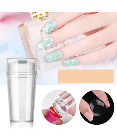 French Nail Stamp Template Kit with 1 Stamper & 2 Clear Jelly Silicone Plates - Easy DIY Nail Art Designs - Pink - Buy Online on GoSupps.com