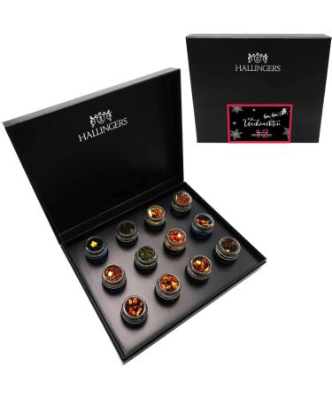 Hallinger's Merry Christmas - 12 varieties Tea gift set for Christmas vegan & gluten -free in screw glasses (set) - Mother's Day gift & gift ideas for Father's Day |General congratulations friend tea Merry Christmas - Buy Online on GoSupps.com