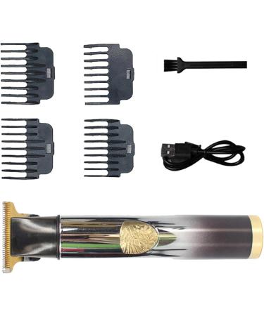 T9 Hair Trimmer Rechargeable Embossed Beard Trimmer for Men Rechargeable Barbershop Boldheaded Hair T-Blade Hair with 4 Guide Comb Fovolat -Silver Black - Buy Online on GoSupps.com