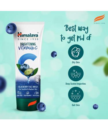 Himalayan Wellness Himalaya Brightening Vitamin C Blueberry Face Wash Brightening Facial Cleanser Remove Dull Skin 100 ml - Buy Online on GoSupps.com