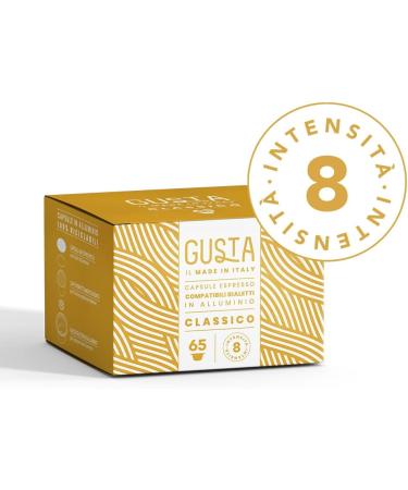  Bialetti Gusta Capsules Compatible with Bialetti System Aluminium Classic Taste Box of 65 Capsules 100% Recyclable Intensity 8 - Buy Online on GoSupps.com