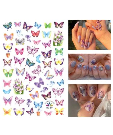 3D Butterfly Nail Art Decals Stickers - Self-Adhesive Nail Decorations for DIY Acrylic Nails Design (6 Sheets) - Buy Online on GoSupps.com