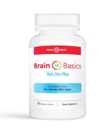 Brain Basics Opti Zinc Plus - Zinc Supplement with Quercetin EGCG and Copper. Immune Support Formula - 60 Tablets