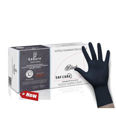 Ensure Low Derma Gray Black Nitrile Exam Medical Disposable Gloves Chemo Rated Powder Free Latex Free Non Sterile 5 Mil Dental Food Safe Textured FingerTips Extended Cuff Large (Pack of 1000) 1000