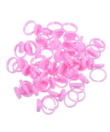 Healeved Anneaux Pigmentaires 100 Pi ces Taille Moyenne Support De Pigment Pour Extensions De Cils Professionnels Utilisation Maquillage Precision T ches rose