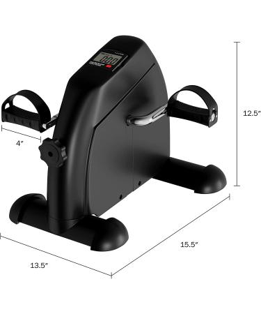 Portable Fitness Pedal Stationary Exercise Bike by Wakeman - Under Desk Indoor Workout for Arms and Legs - LCD Display with Calorie Counter - Black - Buy Online on GoSupps.com