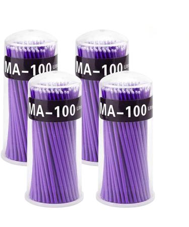 Surplex 400pcs Micro Applicator Brushes for Makeup Nail Art and Painting Clean small crevices(Purple)