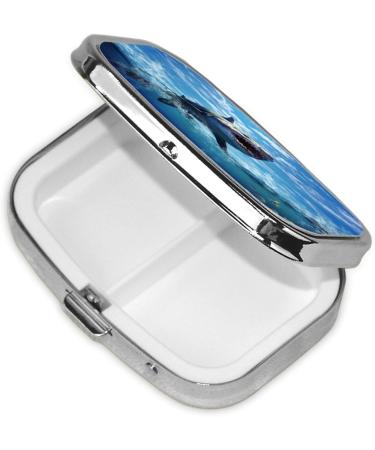 Ocean Fish Printing Pill Case - 2 Compartment Cute Travel Pill Box Organizer for Pocket & Purse - Perfect Travel Gift - Buy Online on GoSupps.com