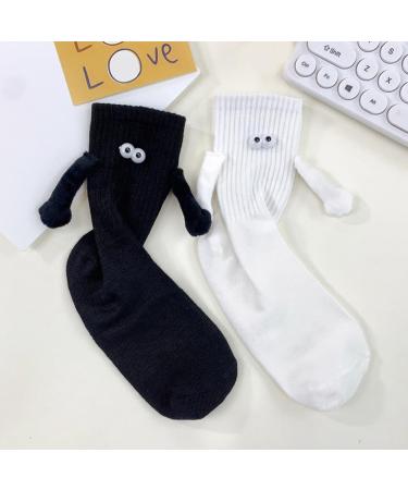 HliIQQ Magnetic Suction 3D Doll Couple Socks | Unisex Mid-Tube Funny Novelty Gift | 1 Pair, Black - Buy Online on GoSupps.com