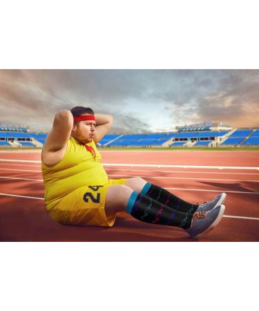 Diu Life 3XL Compression Socks for Men & Women - 3 Pairs Wide Calf Knee-High Stockings for Nurses, Sports, Fitness - Plus Size, Extra Large - Buy Online on GoSupps.com