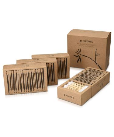 Navaris 800 KO cotton swabs made of bamboo in the set - earsticks made of wood and cotton - ears sticks vegan biodegradable x800