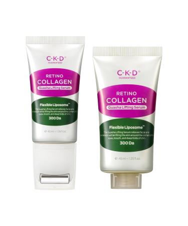 CKD Gua Sha Face Serum + Refill Bundle Retinol Collagen Lifting Duo for Firming Tightening Anti-Aging & Hydration (2 x 1.35 fl oz)