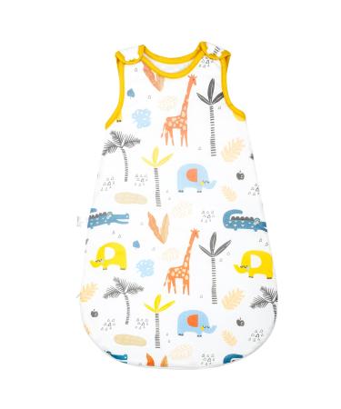 MOEMOE BABY Sleeping Bag 2.5 Tog Baby Sleeping Bag Winter Sleep Bag Cotton Toddler Sleep Sack Sleeveless Wearable Blanket 0-6 month Giraffe S 2.5 Tog Giraffe S ( Length 67 cm) / 0-6 Months