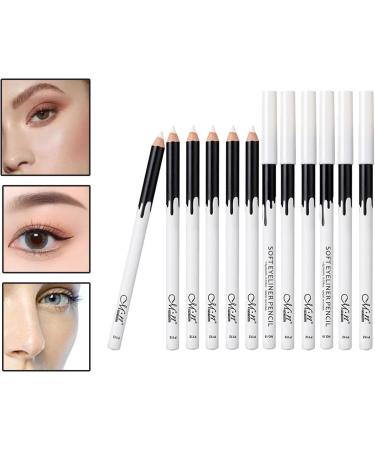  Tiuimk 12 Pcs Makeup Pencil Set Waterproof Eyeshadow Eyeliner Pencil White - Buy Online on GoSupps.com