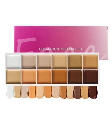 Krujecnt Color Correcting Palette Sculpting Face Cream Contour Face Makeup for Weddings Office Evenings Travel Mature Skin Dark Circles