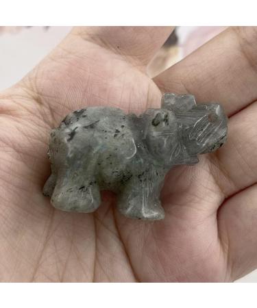 Labradorite Crystal Elephant Stone 1.5 inch - Reiki Healing Gemstone Ornament - Buy Online on GoSupps.com
