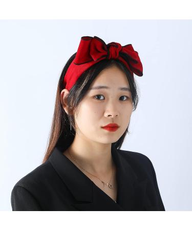 SARTS Double Layered Bow Knot Headband - Red Black Hair Accessories for Women and Girls - Buy Online on GoSupps.com