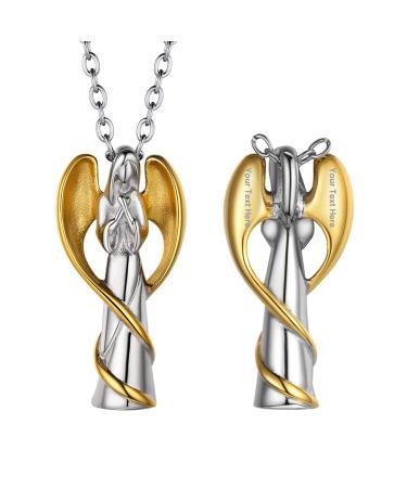Prosteel urn chain personalized cross/Maria/life tree trailer necklace memorial ash pendant with 55cm/50cm chain chain stainless steel/18k gilded memory jewelry accessory 05 gold personalized