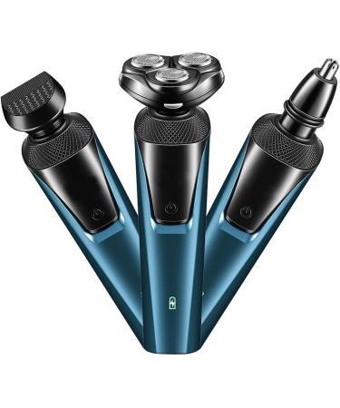 OUSIKA 3-in-1 Electric Shaver for Men - Waterproof Rotary Razor USB Rechargeable Beard & Nose Hair Trimmer - Grey - Buy Online on GoSupps.com