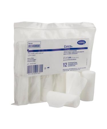 Hartmann 80300000 Conco Latex-Free Conforming Stretch Bandage 3" Width 4.1 yd. Length (Pack of 12)
