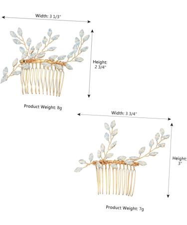 FRCOLOR Elegant Hair Clips 1 Pair Jelly Hair Comb Accessories Bride Alloy Wedding Wedding Hair Accessories - Buy Online on GoSupps.com