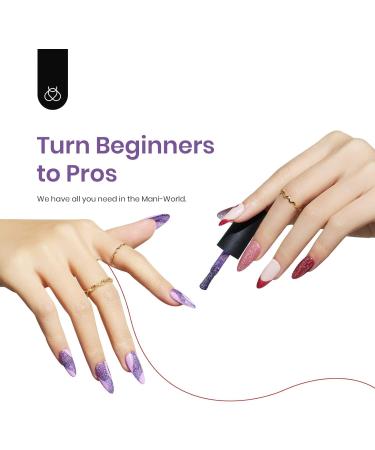 Beetles 6 Colors Gel Nail Polish Kit | Pink Silver Glitter | Soak Off Shining Gel | Nail Lamp Cured Manicure | Among the Stars - Buy Online on GoSupps.com