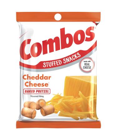 COMBOS Cheddar Cheese Pretzel Baked Snacks 6.3-Ounce Bag (Pack of 12)