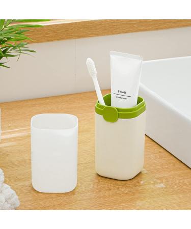 Portable Toothbrush Case & Gargle Cup Organizer for Travel & Daily Use - Green - Buy Online on GoSupps.com