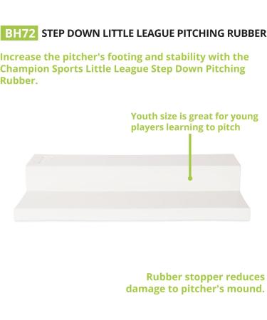 Champion Sports Youth League Step Down Pitching Rubber - White - Buy Online on GoSupps.com