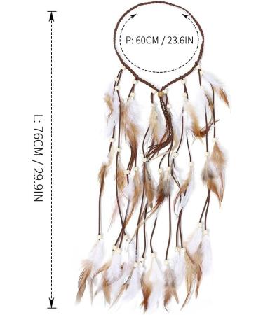 Zoestar Boho Feather Headband - Vintage Hippie Indian Headdress & Tribal Hair Accessories for Women & Girls | Perfect for Festivals! - Buy Online on GoSupps.com