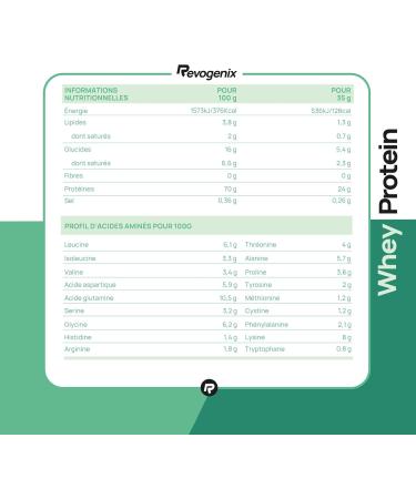 Whey Protein | 25g de Prot ines par Shaker | Riche en BCAA et Glutamine | Enrichie en Glycine | Musculation Rapide & S che | R cup ration | Peu Calorique | 750g | Onctueuse Go t Vanille | Revogenix Vanille 750 g - Buy Online on GoSupps.com