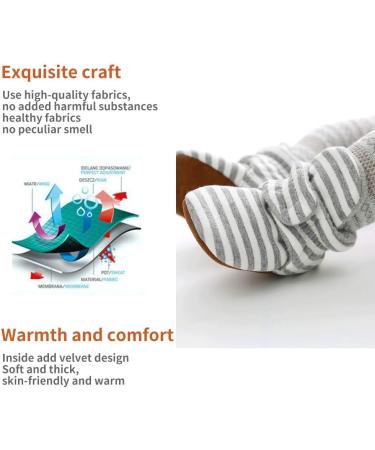 EDOTON Unisex Newborn Winter Boots - Non-Slip Sole Soft Bootie Sock 12-18 Months (Stripe Light Gray) - Buy Online on GoSupps.com